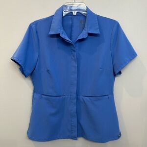 FIGS Malinda Tailored Scrub Top Ceil Blue Size S
